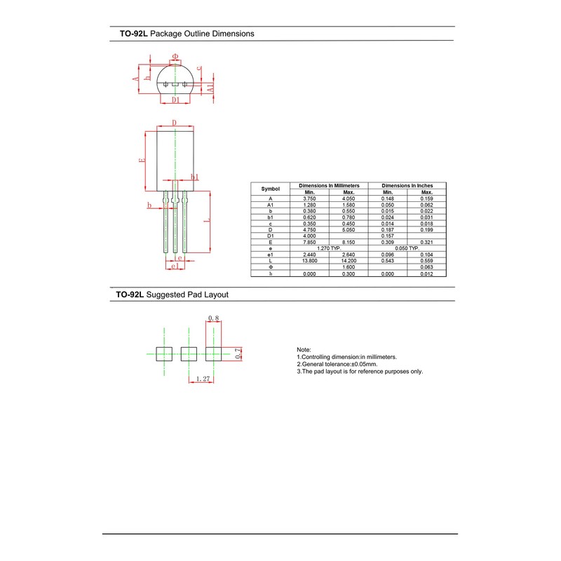Chanzon Pack of 50 2SC2655 TO-92L NPN Transistor 2A