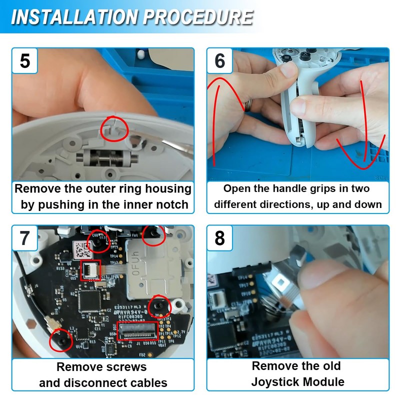 ZHUROUPU 4 Pack Joystick Module Replacement for Oculus Quest 2