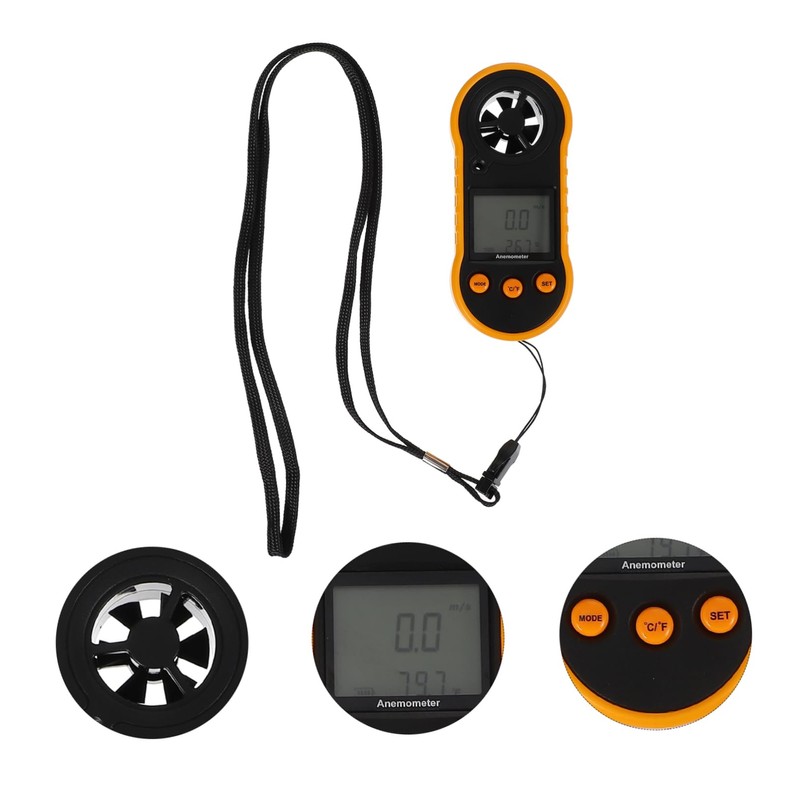 BESPORTBLE 1pc Handheld Digital Anemometer Air Flow with Backlight Compact