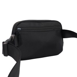 Lamyba Fanny Pack for Women with Gold Zipper, Waist Pack & Crossbody Bag With Adjustable Strap,Water Repellent Belt Bag for Travel, Hiking, Cycling, Running,Women's Birthday Gifts, 2L Capacity, Black