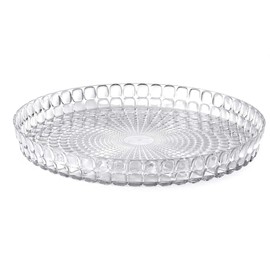 Guzzini - Tiffany Round Tray - Transparent, Diameter 35.6 x Height 4 cm - 19890100