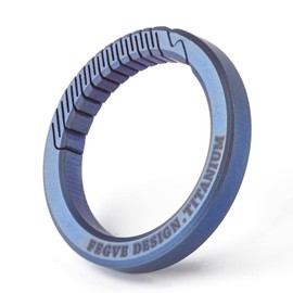 TISUR Men's Titanium Carabiner Keychain with Key Ring for Key Case (Blue)