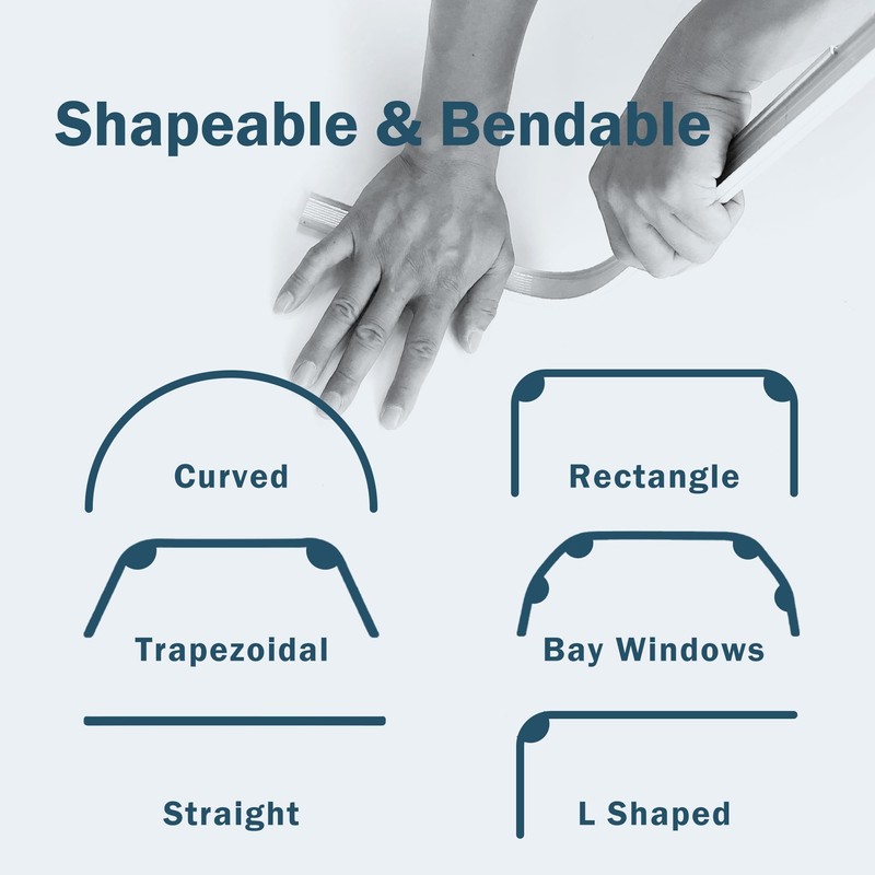 MaKefeile Ceiling Curtains Track System, Flexible & Bendable Curtain Tracks