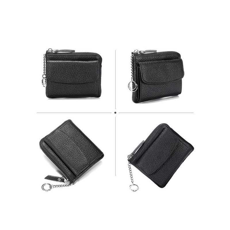 VEROMAN L-Shaped Travel Wallet, L-Shaped Mini Compact Wallet, Travel, Leather,