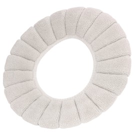 Cojín de la Cubierta del Asiento del Inodoro, Cojín del Asiento del Inodoro de Color Exquisito Lavable Engrosado(Beige)