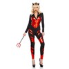 3 PC. Ladies Sizzling Devil Jumsuit Costume Set - Small/Medium