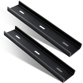 Blulu 2 Pcs 8 L X 1.6 W C Channel Steel Support Metal Support Bracing Hidden C Bracket for Table Top Live Edge Slab Woodworking, Black Coat Finish