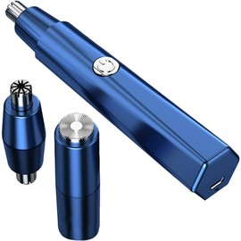 Ipetboom Recortadora Eléctrica para Vello Nasal y Orejas, Maquinilla de Afeitar para Barba Diseño Giratorio 360°, Lavable y Compacta, Adecuado para Cuidado Personal Masculino