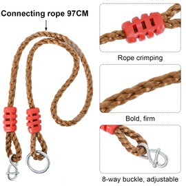 Naapesi Swing Attachment, Elastic Children's Swing, Swing Ropes, Adjustable Extension Rope, Swing Seat Swing Board, Board Swing, for Outdoor Playground Swings, Hammock, Yoga