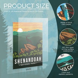 Teling 30 Pieces Vintage National Park Art Prints Nature Art and Mountain Print Posters Set for Home Living Room Bedroom Bathroom Decor(Bright Color,Scenery)