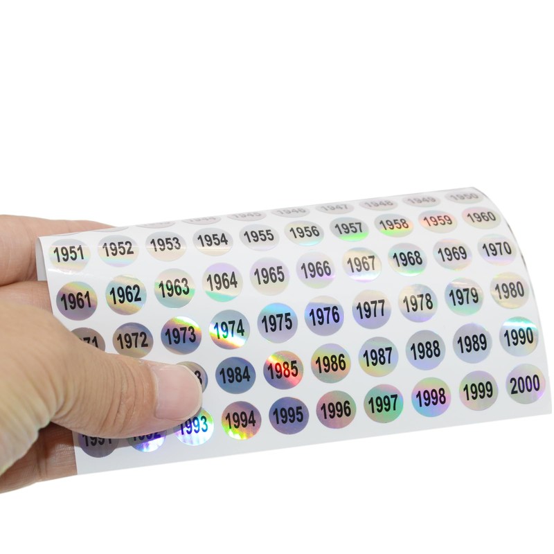 1 to 2000 Round Reflective Laser Number Stickers Self Adhesive