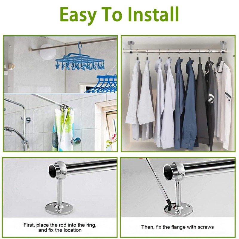 Ceiling Curtain Pole Brackets, 2 Pack Heavy Duty Curtain Rod