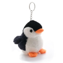 Men Women Creative Cute Lovely Fluffy Plush Penguin Keychain Key-Chains Keyring Handbag Purse Backpack Car Key Ring Pendant -Black