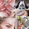 Rhinestones 1500PCS in 6 Sizes Flat Back Nail Gems, Crystal
