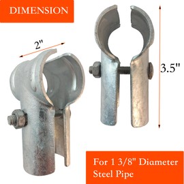 End Rail T Clamps, Chainlink Fence Parts, Galvanized Fence Parts With Galvanized Steel. T Link Post Clamps, T Clamps. Chain Link Fence T Clamp Made To Fit 1 3/8" (1-3/8" x 1-3/8" (8 PCS)