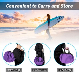 Dawitrly Wetsuit Changing Mat, Durable Waterproof Surf Change Mats Carrying Diving Suit Dry Bag with Pocket and Handle Straps for Surfers, Kayakers, Rafters and Boaters (Purple)…