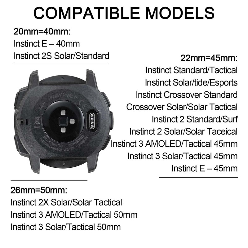 Rugged Nylon for Garmin Instinct 2/2S/2X/3 Watch Band 45mm 40mm