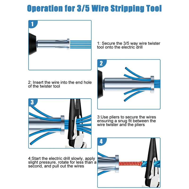 Wire Stripping and Wire Twister Tool for Drill - 3