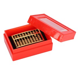 Mini Brass Abacus 9 Gears Chinese Gold Abacus Ornament Tool 1.5In Petite Drafting Tools Kits