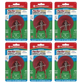Fluidmaster 502P21 Universal Performax Flapper with Microban, Red (6 Pack)