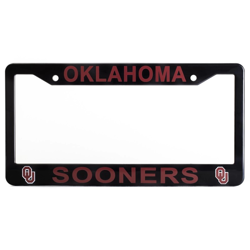 EliteAuto3K Oklahoma Sooners Black License Plate Frame Cover - EliteAuto3K