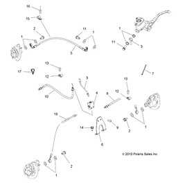 Polaris ATV Non Differential Brake Line, Rear, Genuine OEM Part 1911561, Qty 1