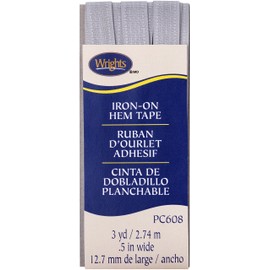 Wrights Silver Iron-On Hem Tape 1/2" X3yd