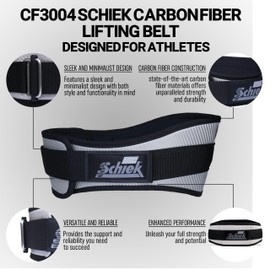 Schiek Sports 3004 Carbon Fiber Lifting Belt - Power Lifting Gym Belts for Lower Back Support (White, Small)