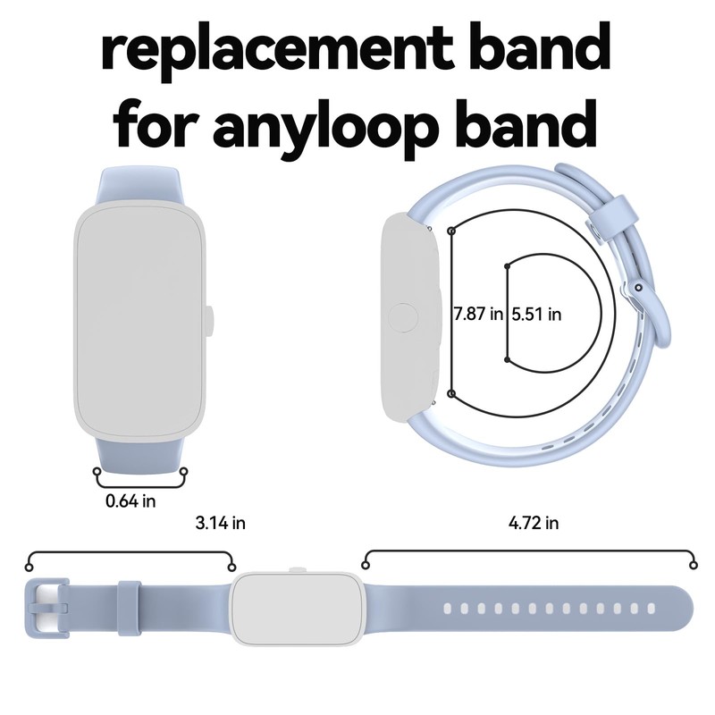 anyloop Silicone Replacement Bands Straps Compatible smart band B1, Quick