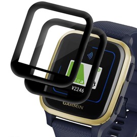 Miimall [Set of 3] Compatible Garmin VENU SQ/Venu Sq Music Film PMMA+PC Plywood Smart Watch LCD Protective Film Anti-Fingerprint Bubble Free High Transmittance Easy Application Garmin Venu SQ Music