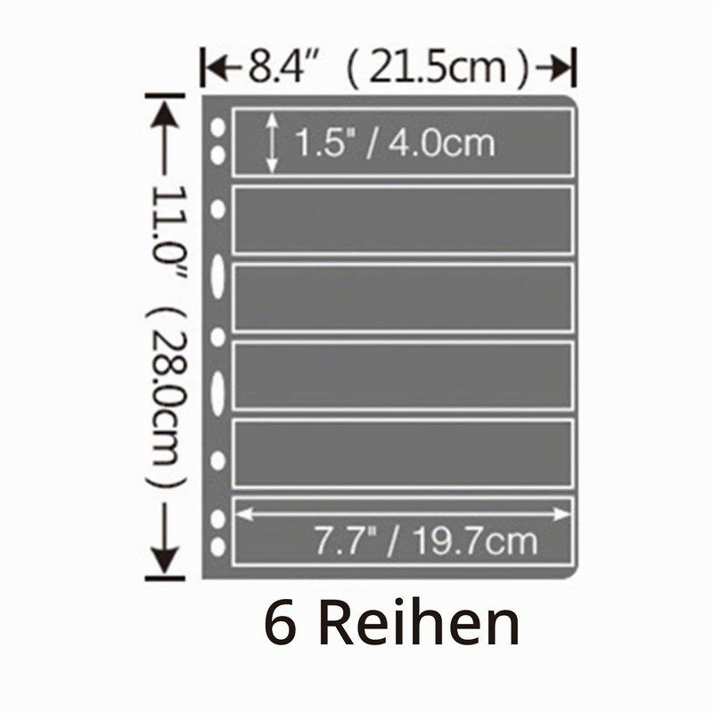 MUROAD Stamp Pages for Stamp Album Binder, 10 Sheets 6S