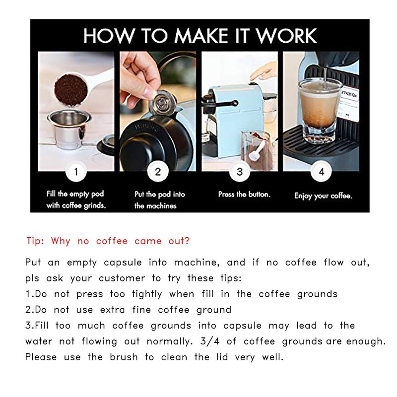 i Cafilas Stainless Steel Coffee Capsule Pod Filter for nespreso