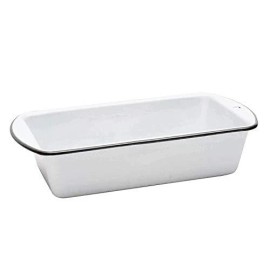 Crow Canyon Home Enamelware Loaf Pan Bread Pan 3 Color Choices - Black Rim