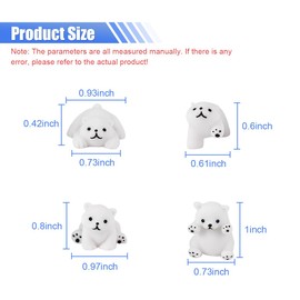 LAINLOY Polar Bear Car Rearview Mirror Accessories, Dashboard Car Ornament, Cute Funny Animal Decoration Presents, Car Rearview Mirror Interior Accessories for Home Garden Office (Polar Bear-4 pcs)
