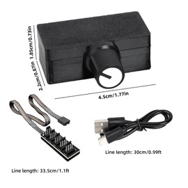 4 Pin 12V PWM Fan Controller with Type C Interface and 4Pin 5 Way PC Fan Splitter Hub,0-100% DC Fan Speed Adjustment (Style1)
