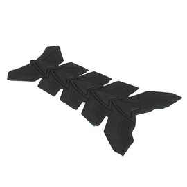 Qiilu Sticker Tank, Motorcycle 3D Gel Oil Gas Tank Pad Fish Bone Protection Sticker Pad Decor (Black)