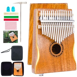 EASTROCK Kalimba Thumb Piano 17 Keys, Portable Mbira Finger Piano Tune Hammer and Study Instruction, Musical Instrument Gifts for Adults Beginners Professional