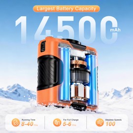 Enioem Portable Waist Fan Personal 14500mah 100 Speeds Clip On Shirt Fan Belt Cooling Device Wearable Cool Body Blow Cold Air Rechargeable Pocket Mini Men Workers Outdoor Travel Hiking Gifts