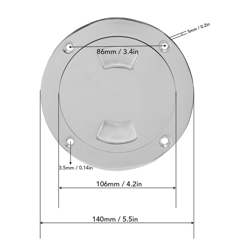 4 Inch Hatch 316 Stainless Steel Round Non Slip Inspection