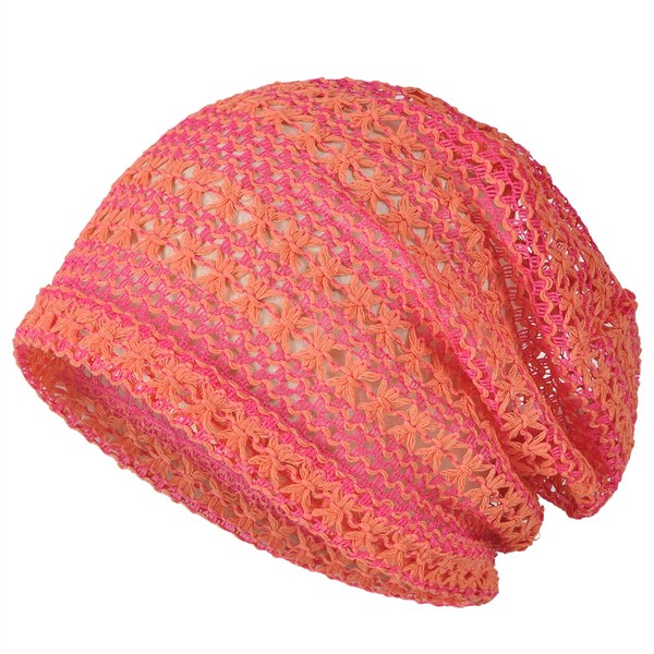 SUBTRY Women's Summer Knit Hat, Openwork Lace Knitting, Mesh Breathable