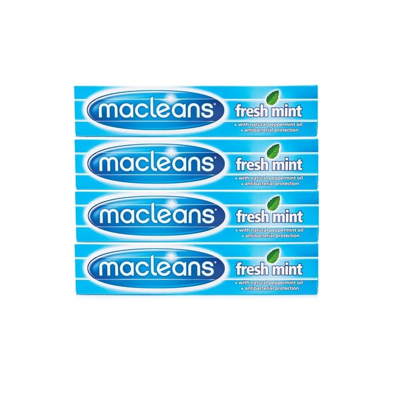 4 X Macleans Freshmint Toothpaste 100ml - Antibacterial Formula, Multipack
