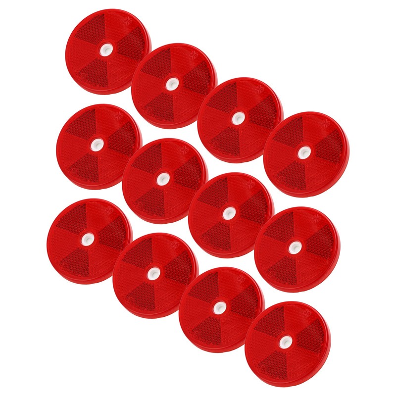 12PCs Round Reflector Red Reflective Sticker Waterproof Signal Warning for