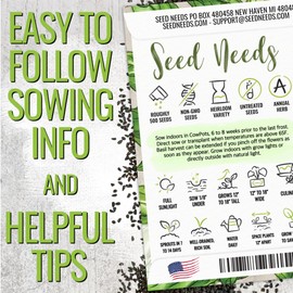 Seed Needs Rosemary Seeds & Basil Seeds for Planting Italian Herbs - Non-GMO Heirloom & Untreated Herb Seed to Plant an Indoor/Outdoor Culinary Medicinal Garden (Collection of 2 Packets)