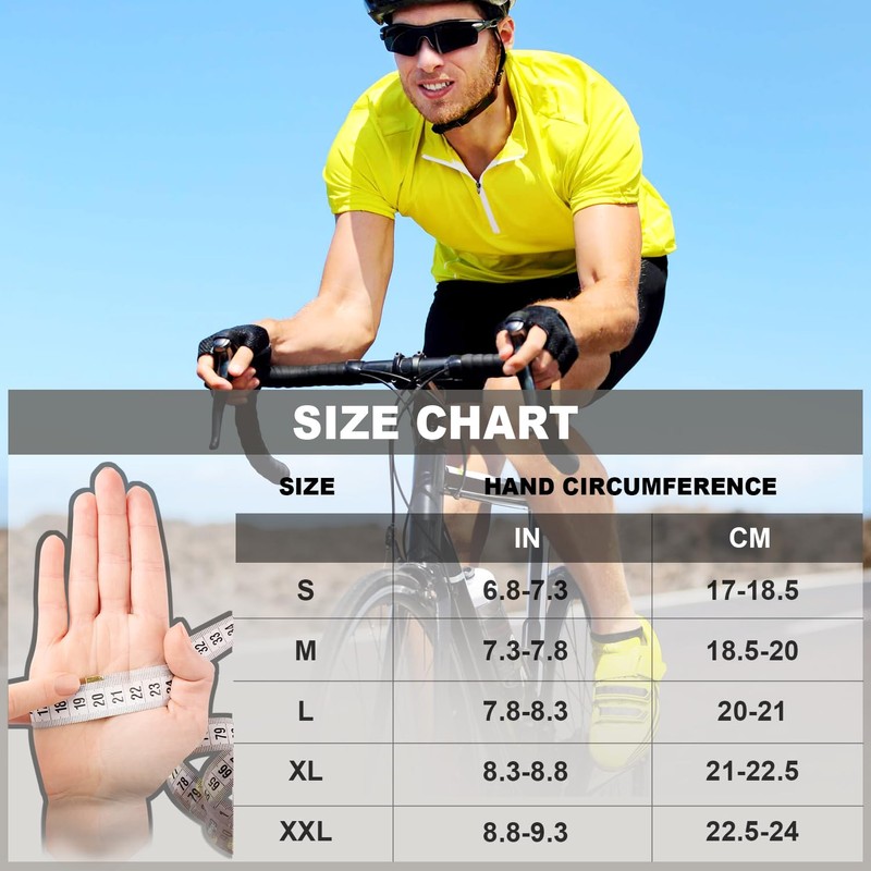 Souke Sports Cycling Gloves Half Finger with Gel Padding &