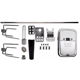 OneGrill Universal Complete Grill Rotisserie Kit - 37” x 5/16” w/Cordless Motor (Chrome Motor)