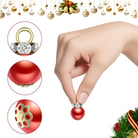 Mini Christmas Tree Baubles, Pack of 40 Miniature Gnome Accessories, Mini Christmas Baubles, 1 cm, Red Christmas Tree Baubles, Small Gnome Small Christmas Tree Decoration, Gnome Accessories, Christmas