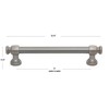 4361-128-GPH-10-5-1/16 Inch Center to Center Arched Square Cabinet Pull, Graphite