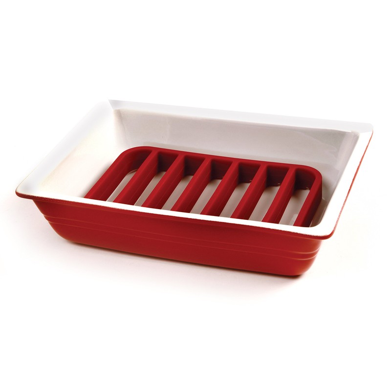 Norpro Rectangle Silicone Roasting Rack, Red, 1 EA (299)