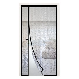 RELIANCER Magnetic Thermal Insulated Door Curtain,Waterproof EVA Door Cover,Left Right Side Opening,Fit Door Size 34"x82",Self-closing Insulated Doorway Curtain,Windproof Thermal Door Screen Partition