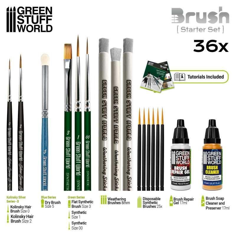 Green Stuff World for Models & Miniatures Hobby Brush Starter